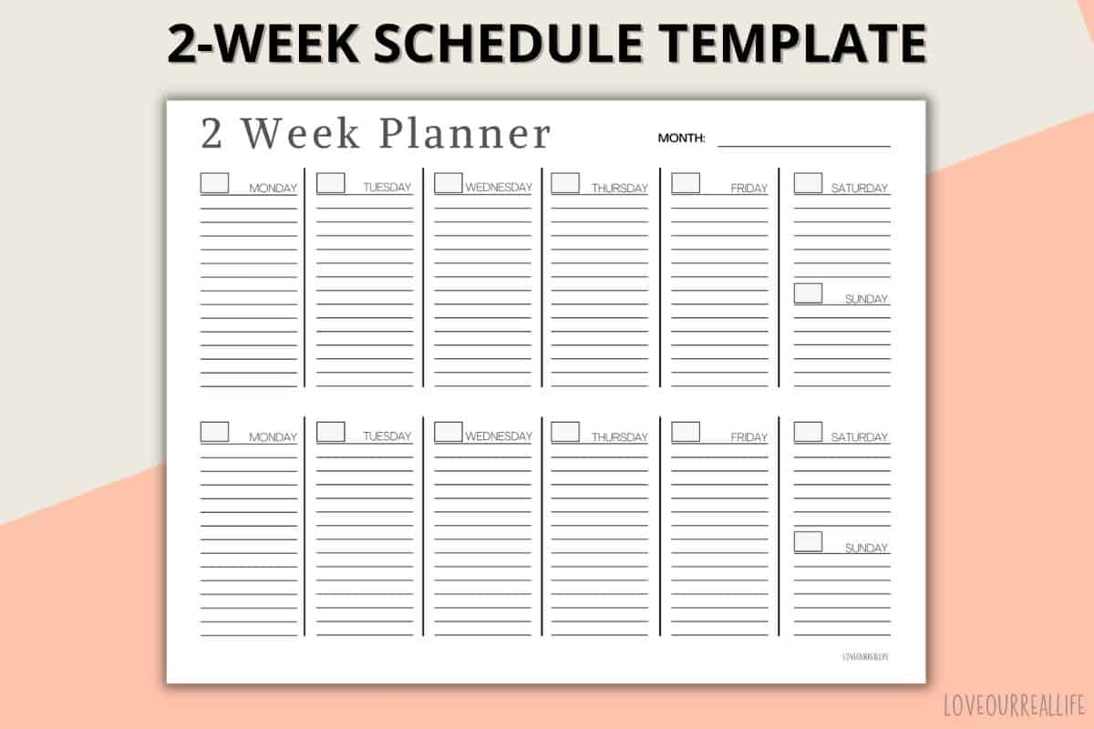 Free Printable Blank Week Chart