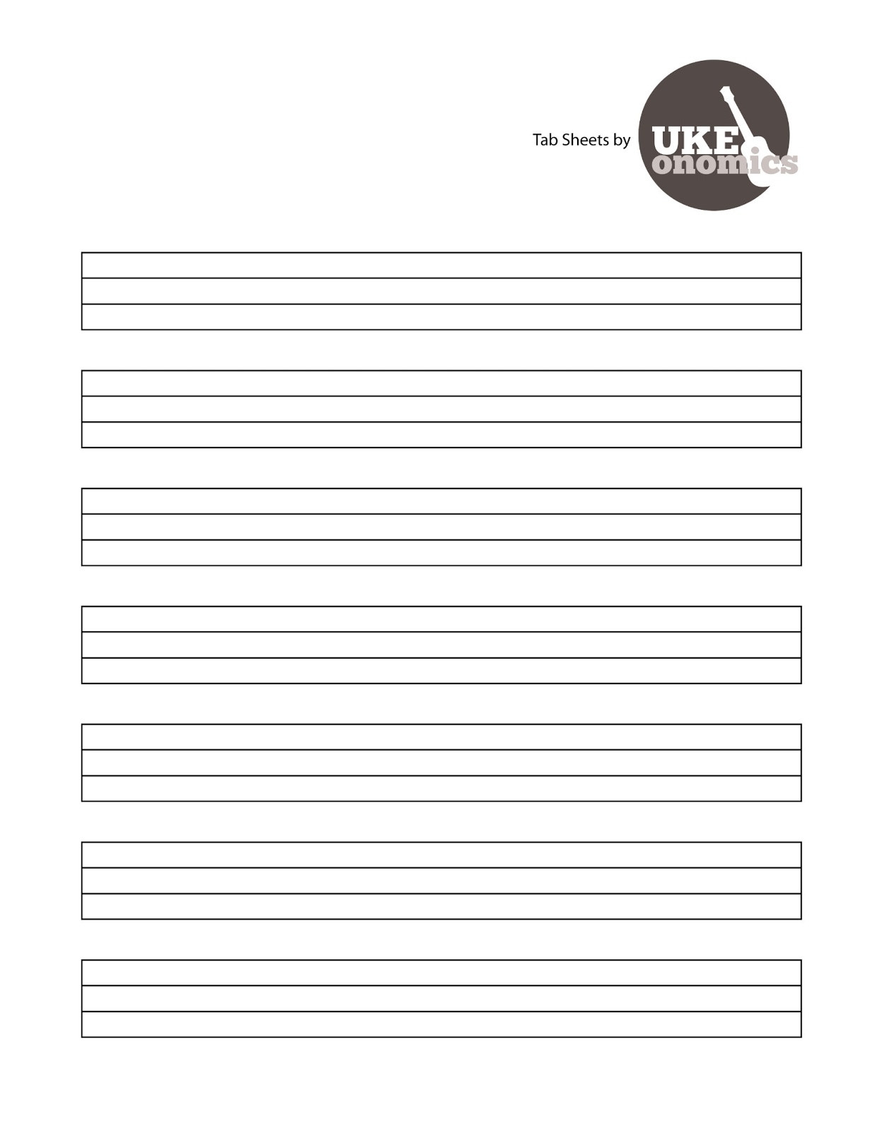 UKEonomics Blank Ukulele Tabs And Chord Charts 