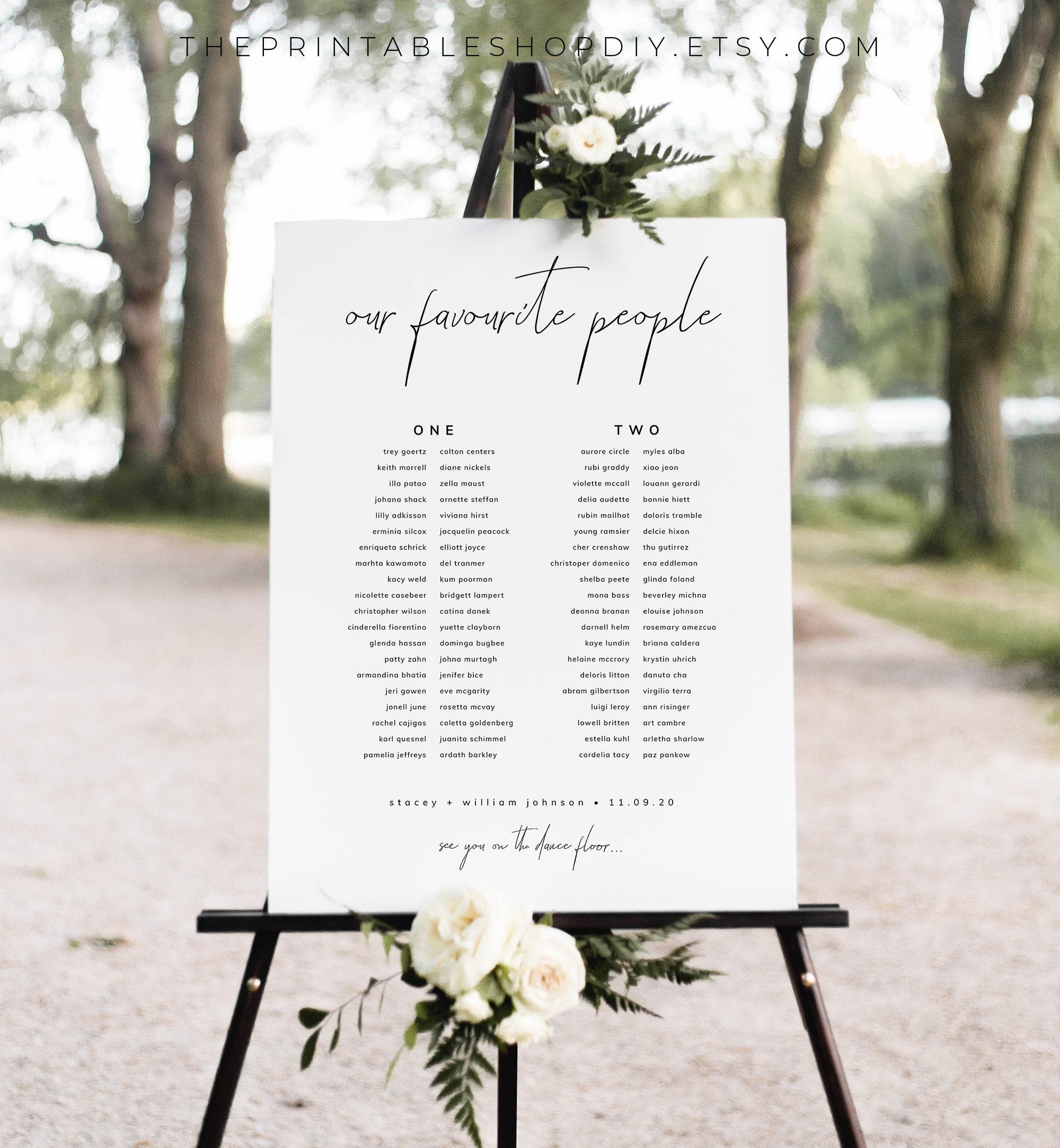 Wedding Seating Chart Long Tables Our Favourite People Banquet Table Plan Modern Seating Plan Template Etsy