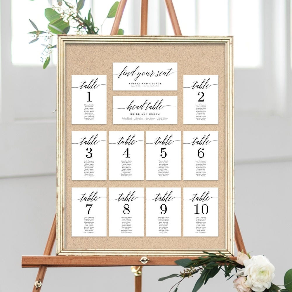 Sample Wedding Seating Chart Template