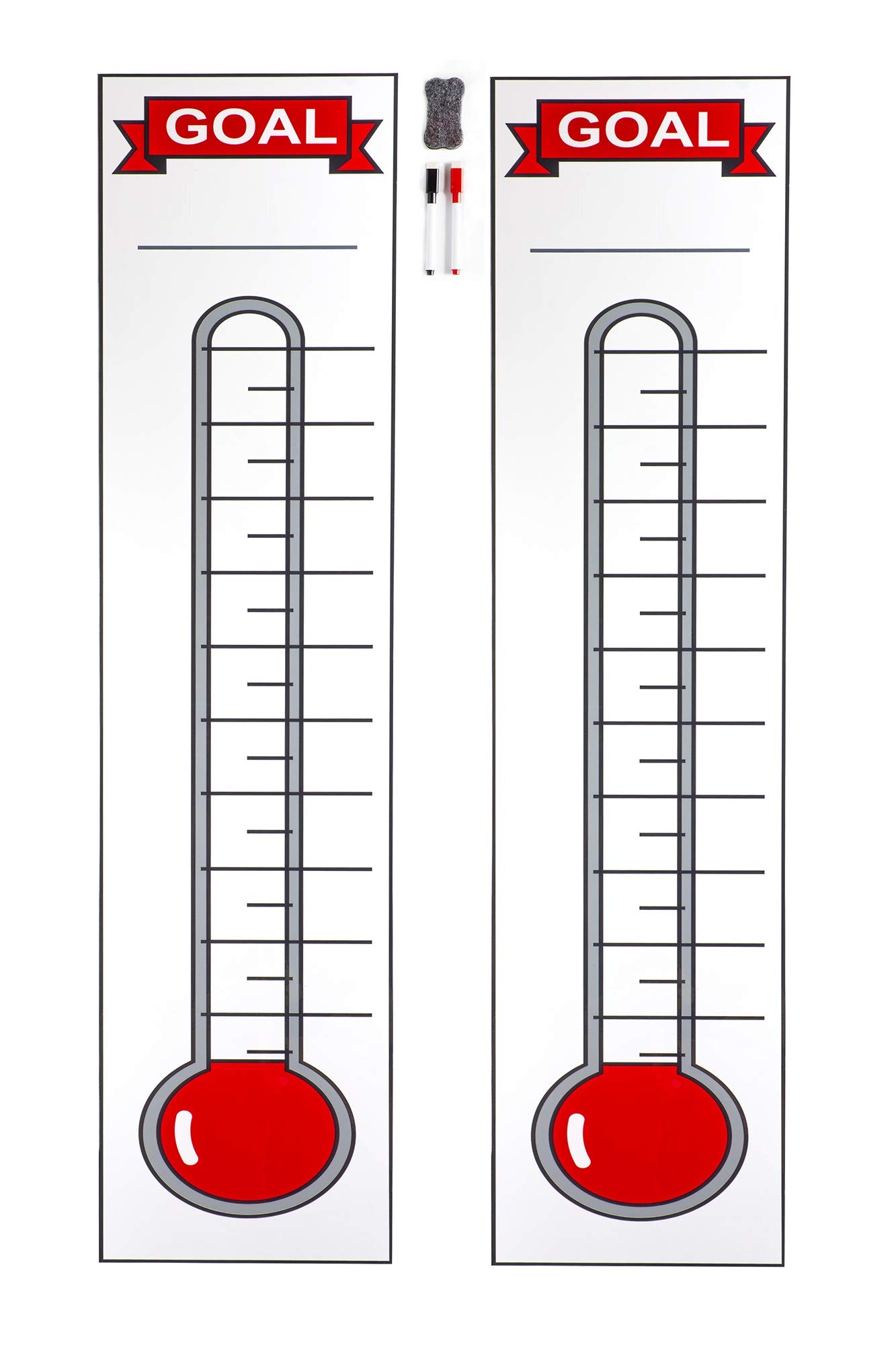 Your Philanthropy Coach Goal Setting Chart Fundraising Thermometer 2 Pack Dry Erase Reusable Magnetic For Easy Use Plus 50 Ways To Raise